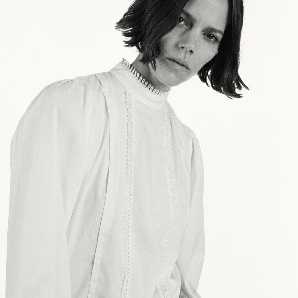 ZARA WAVY POPLIN TOP NEW - Picture 3 of 4